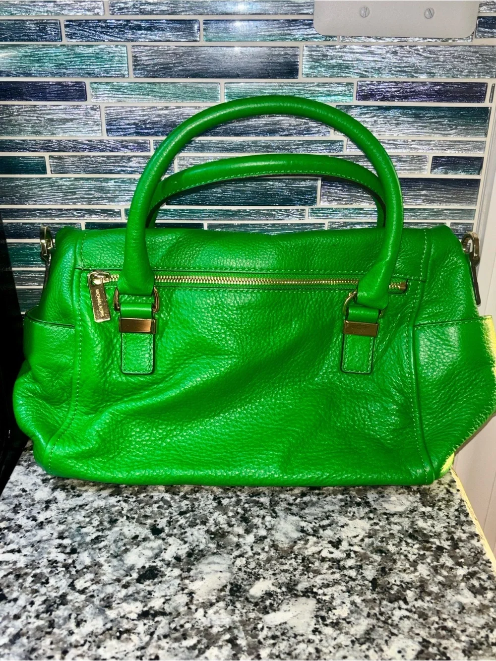 Limited edition Michael Kors Kelly Green leather selma handbag with tassel zip!